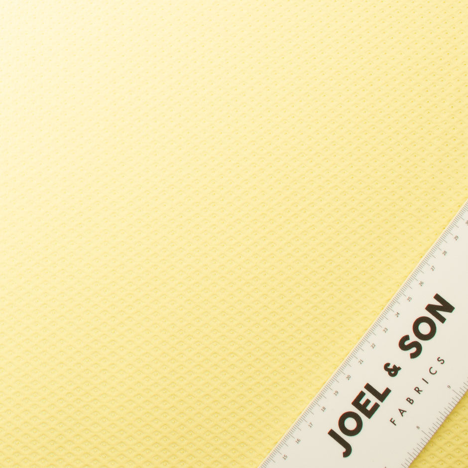 Lemon Yellow Diamond Cotton Blend Piqué
