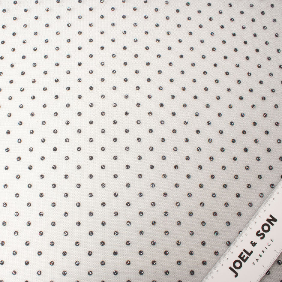Grey Metallic Spotted Illusion Tulle
