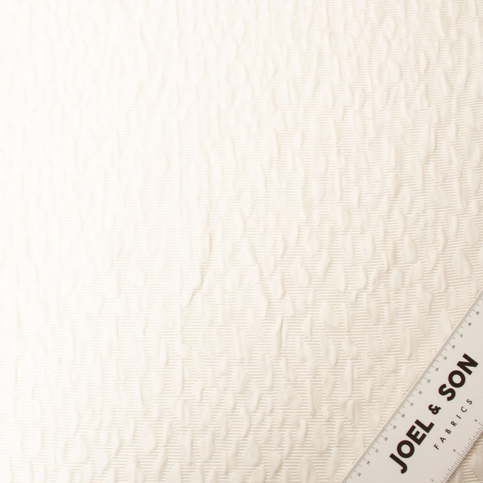 Ivory Silk & Cotton Blend Jacquard Cloqué