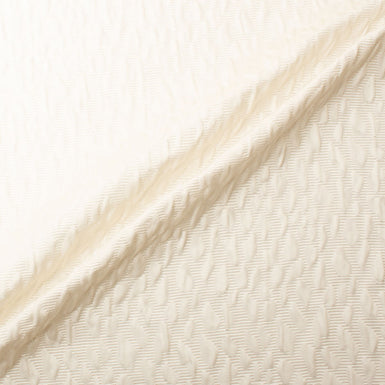 Ivory Silk & Cotton Blend Jacquard Cloqué
