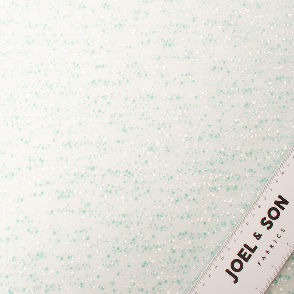 Mint Green Flocked Illusion Tulle