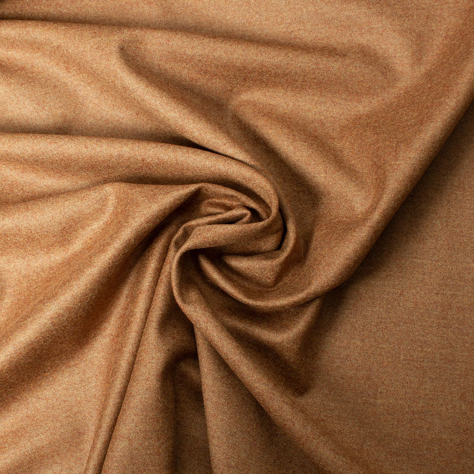 Deep Camel Wool & Cashmere Flannel Suiting