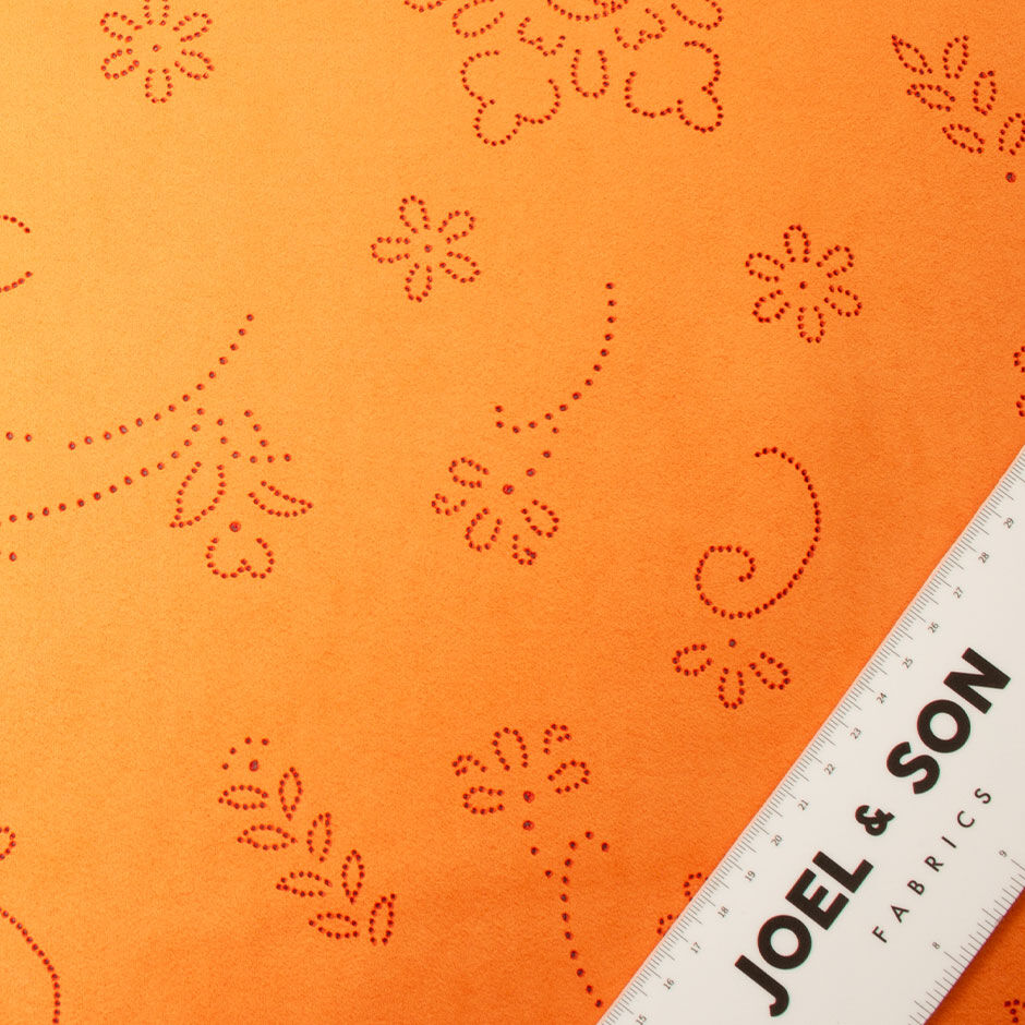 Orange Floral Cut Out Alcantara