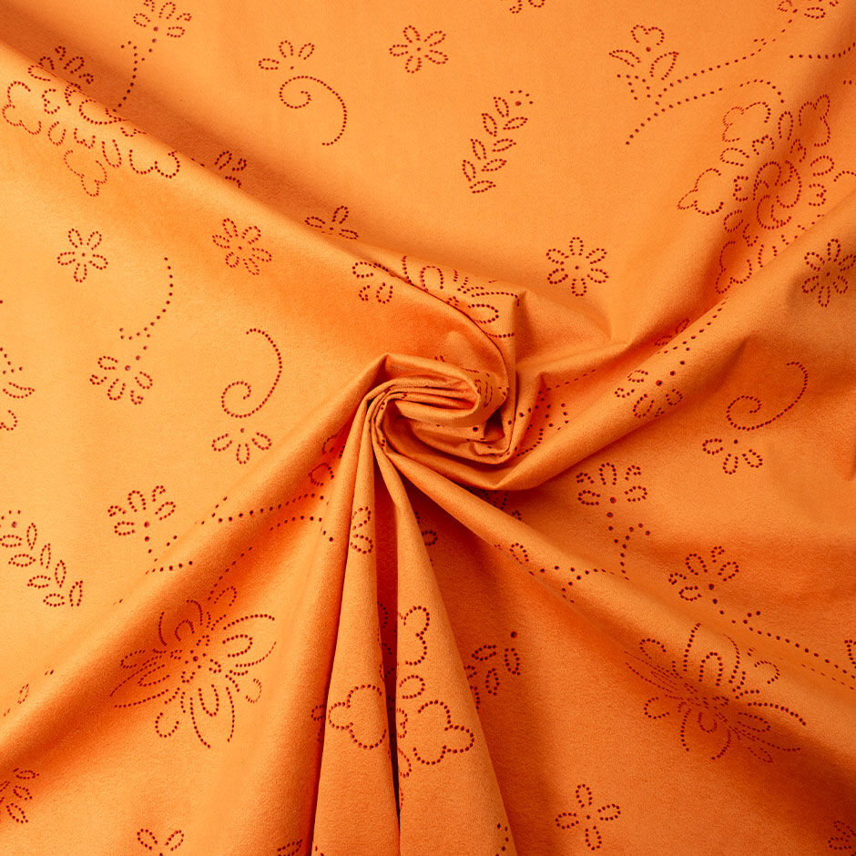 Orange Floral Cut Out Alcantara