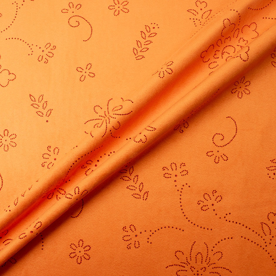 Orange Floral Cut Out Alcantara