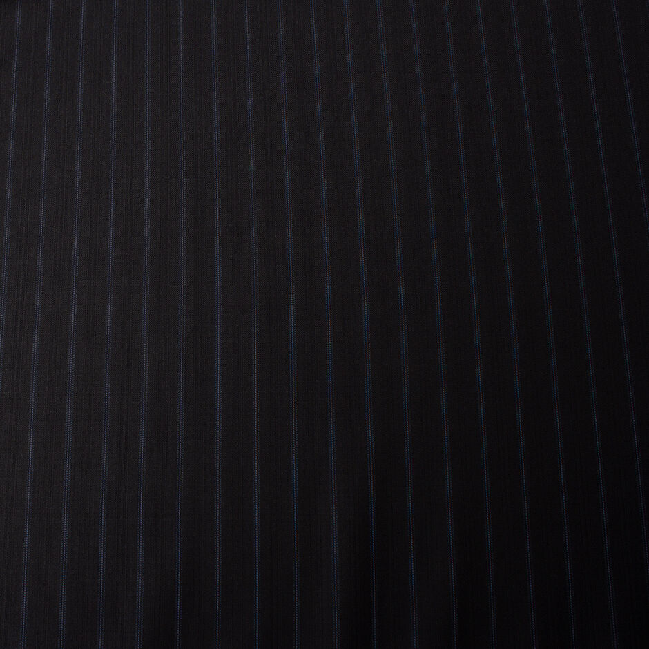 Midnight Blue Pinstripe Trofeo Pure Wool Suiting