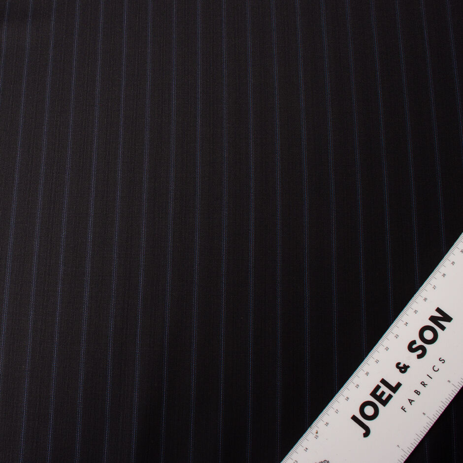 Midnight Blue Pinstripe Trofeo Pure Wool Suiting