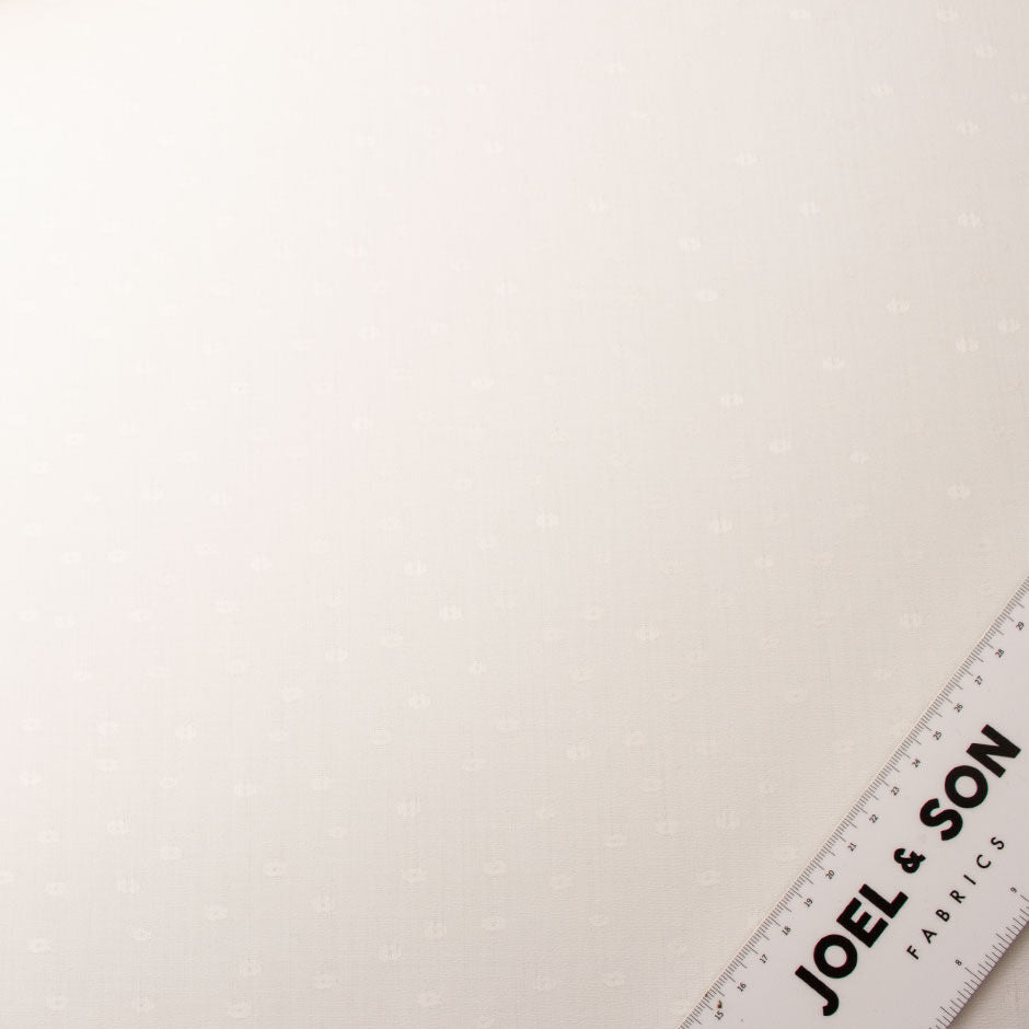 Ivory Oval Spot Jacquard Pure Wool Suiting