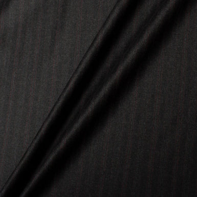 Dark Grey Heritage Pinstripe Wool Suiting