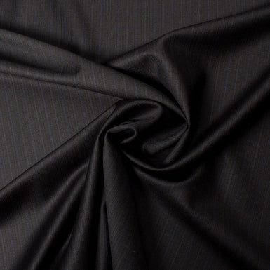 Grey Striped Superfine Pure Wool (A 1.95m Piece)