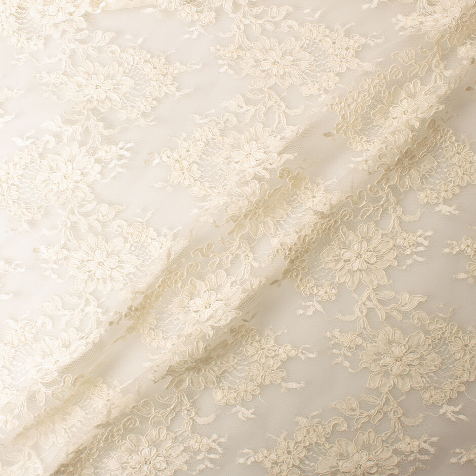 Alabaster Cotton Blend Corded Lace