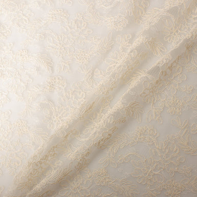 Soft Cream Abstract Floral Corded Lace