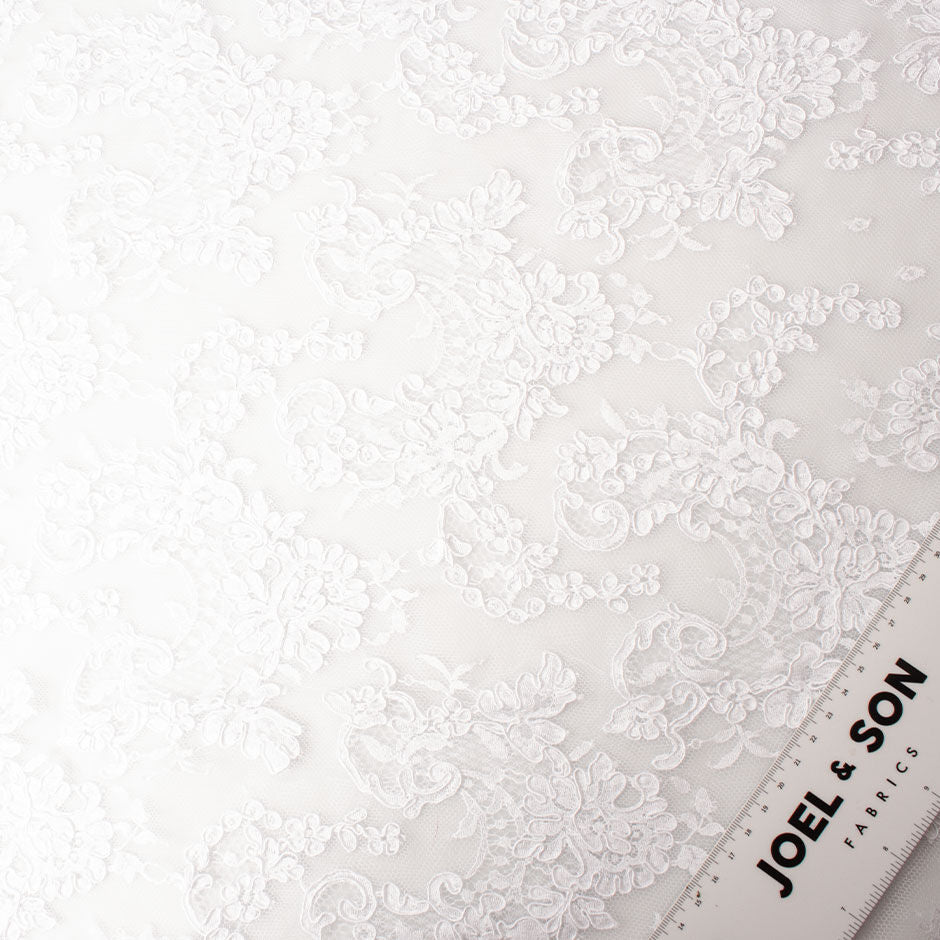 White Narrow Width Corded Lace