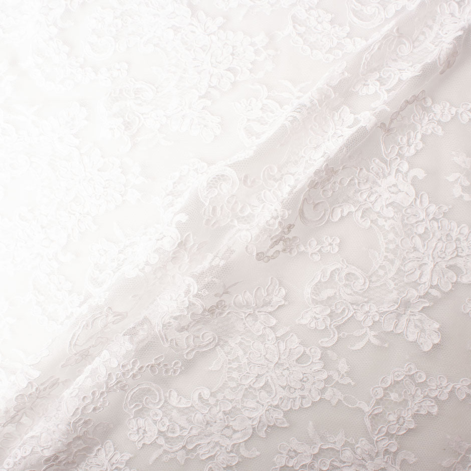 White Narrow Width Corded Lace