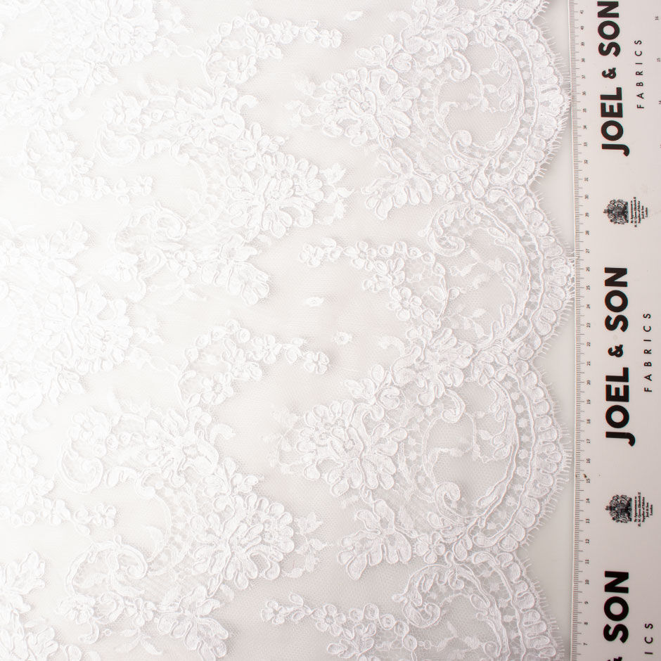 White Narrow Width Corded Lace