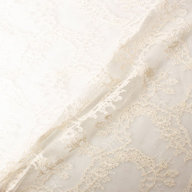 Rich Ivory Cotton Blend Corded Lace
