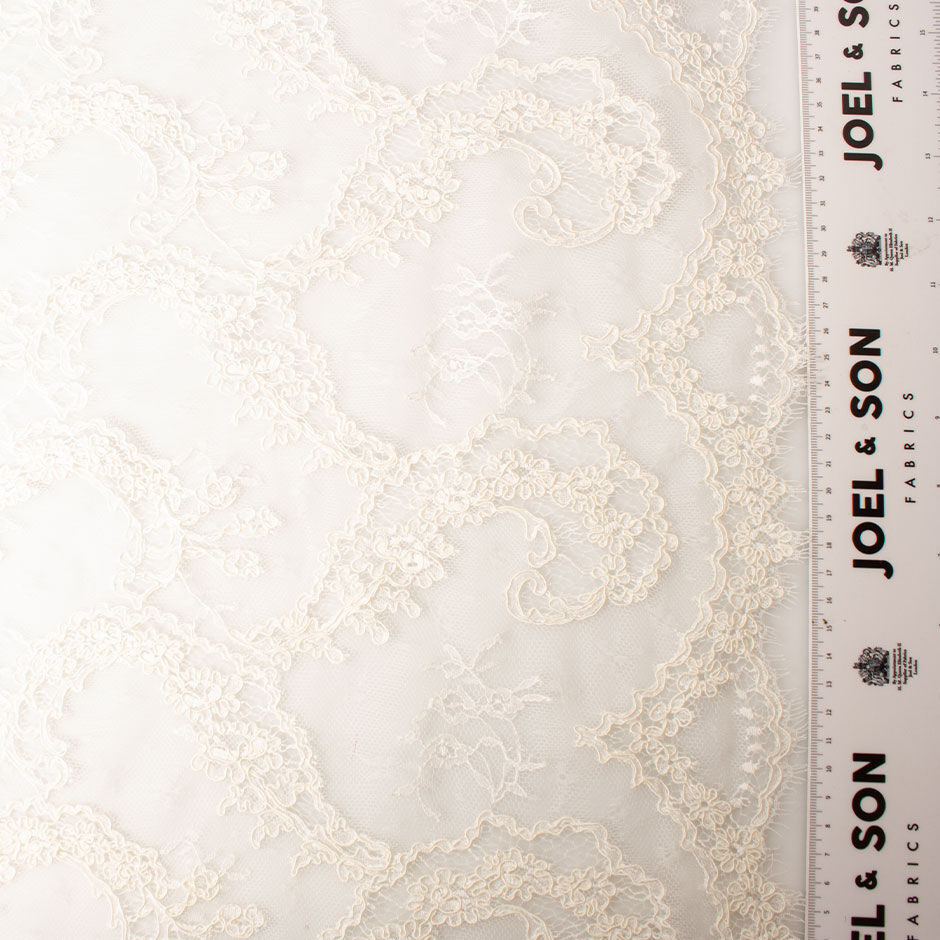 Rich Ivory Cotton Blend Corded Lace