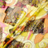Yellow & Deep Orange Floral Lamé Silk Chiffon