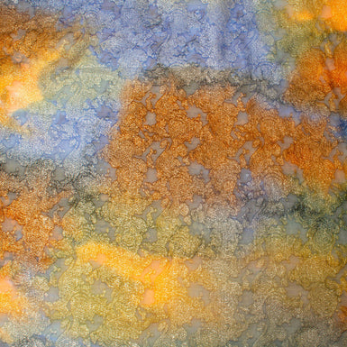 Multi-Coloured Silk Lamé Chiffon