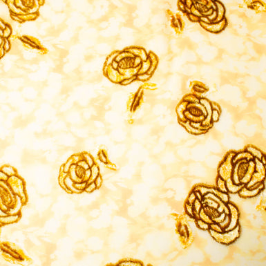 Yellow Rose Devoré Velvet Silk Chiffon