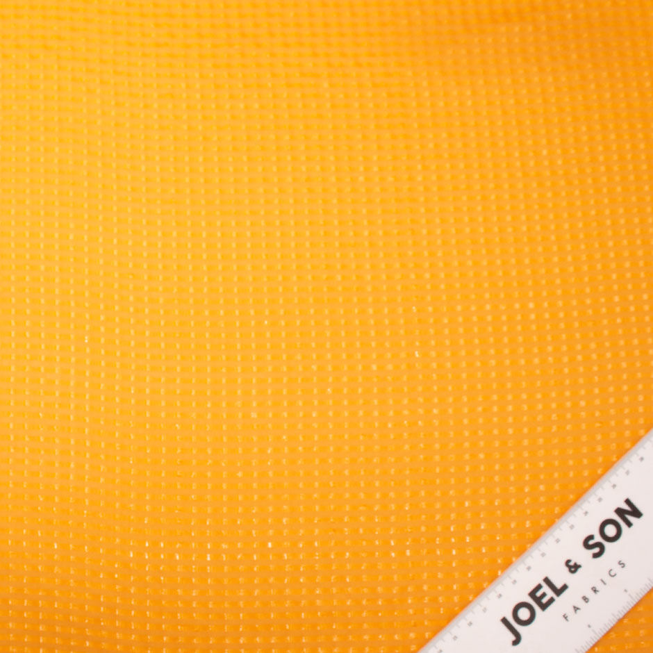 Neon Orange Metallic Striped Jacquard Silk Georgette