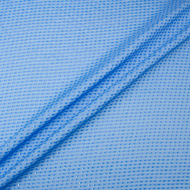 Sky Blue Metallic Striped Jacquard Silk Georgette