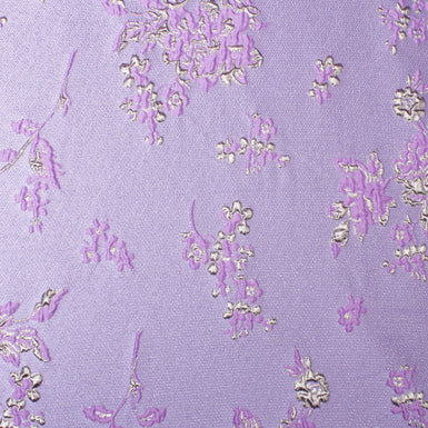 Deep Lilac Metallic Floral Mixed Fibre Cloqué