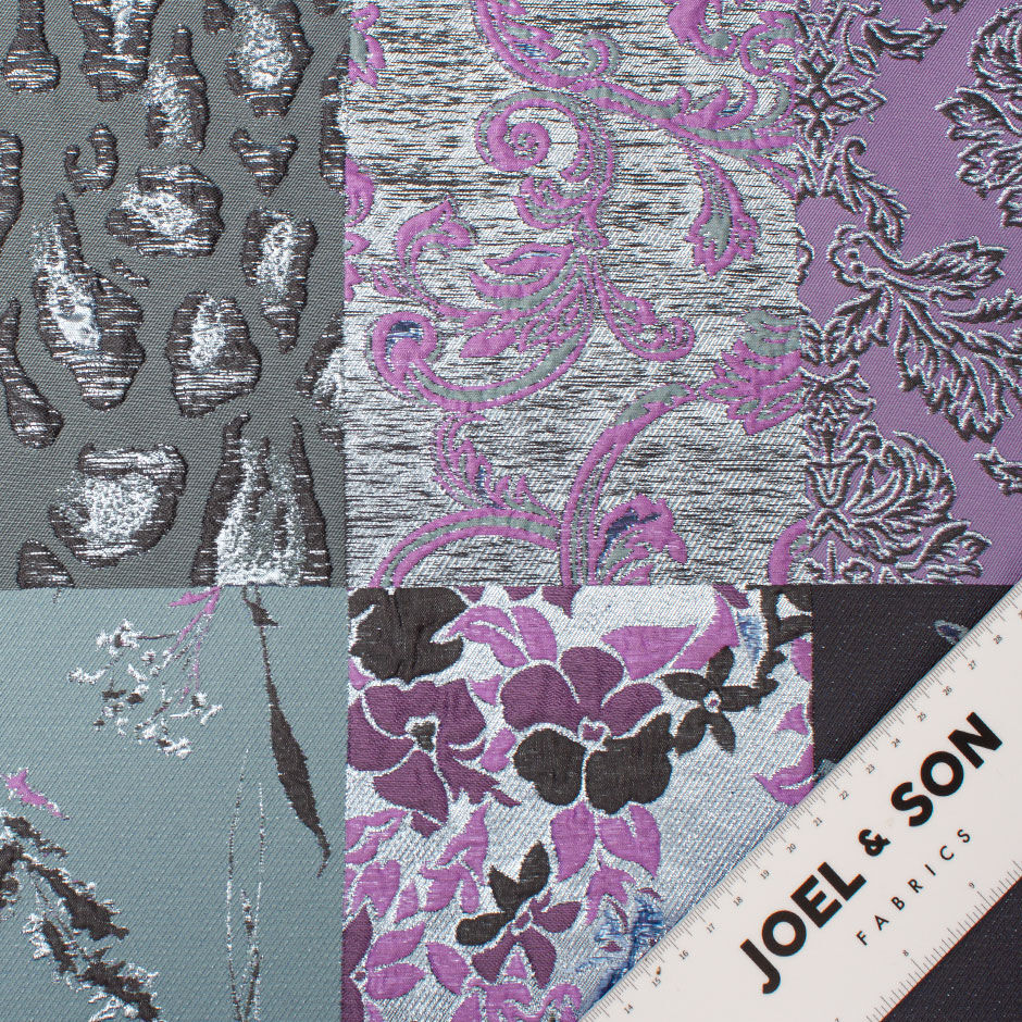 Meridian Green & Lilac Patchwork Metallic Cloqué