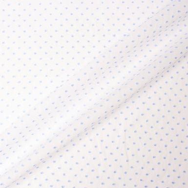 Baby Blue Spotted White Cotton Voile