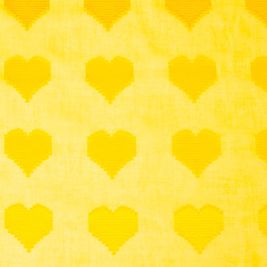 Daffodil Yellow Heart Jacquard Voile
