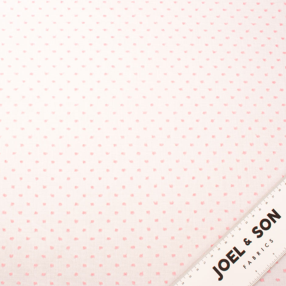 Baby Pink Spotted White Cotton Voile