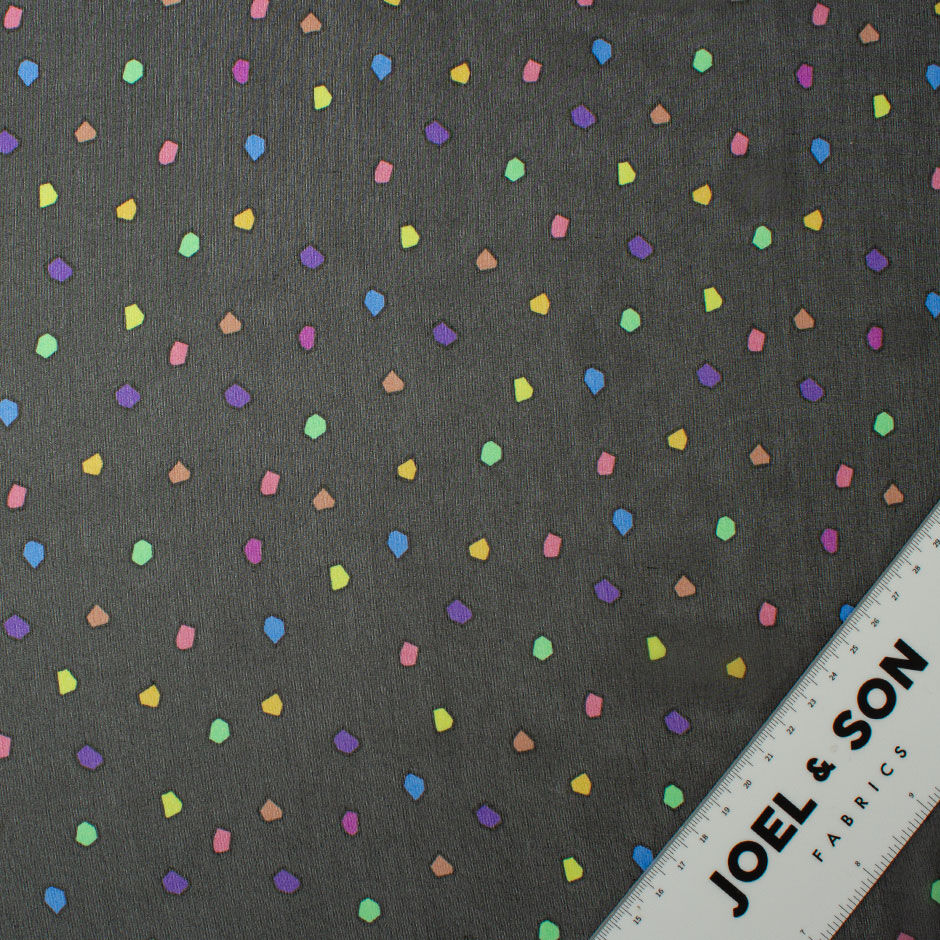 Multi-Coloured Printed Grey Silk Georgette