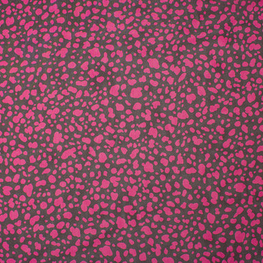 Pink & Brown Animal Printed Silk Georgette