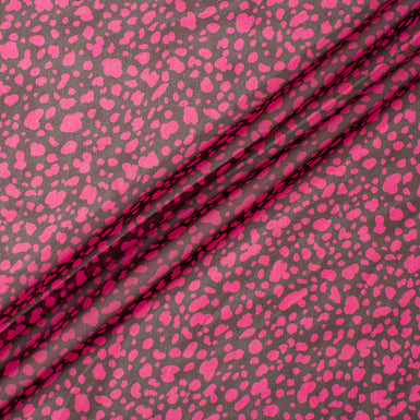 Pink & Brown Animal Printed Silk Georgette