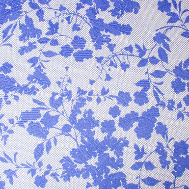 Periwinkle Lace & Floral Printed Cotton Piqué