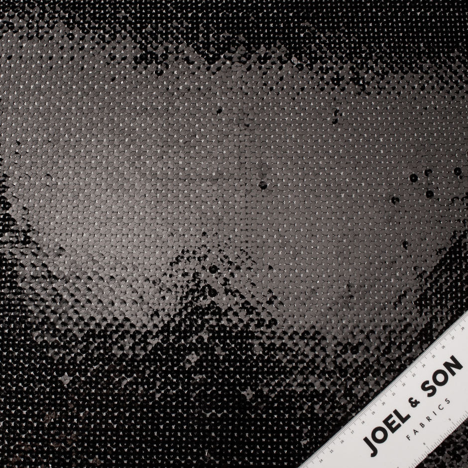 Black All-Over Sequinned Tulle (A 1.35m Piece)