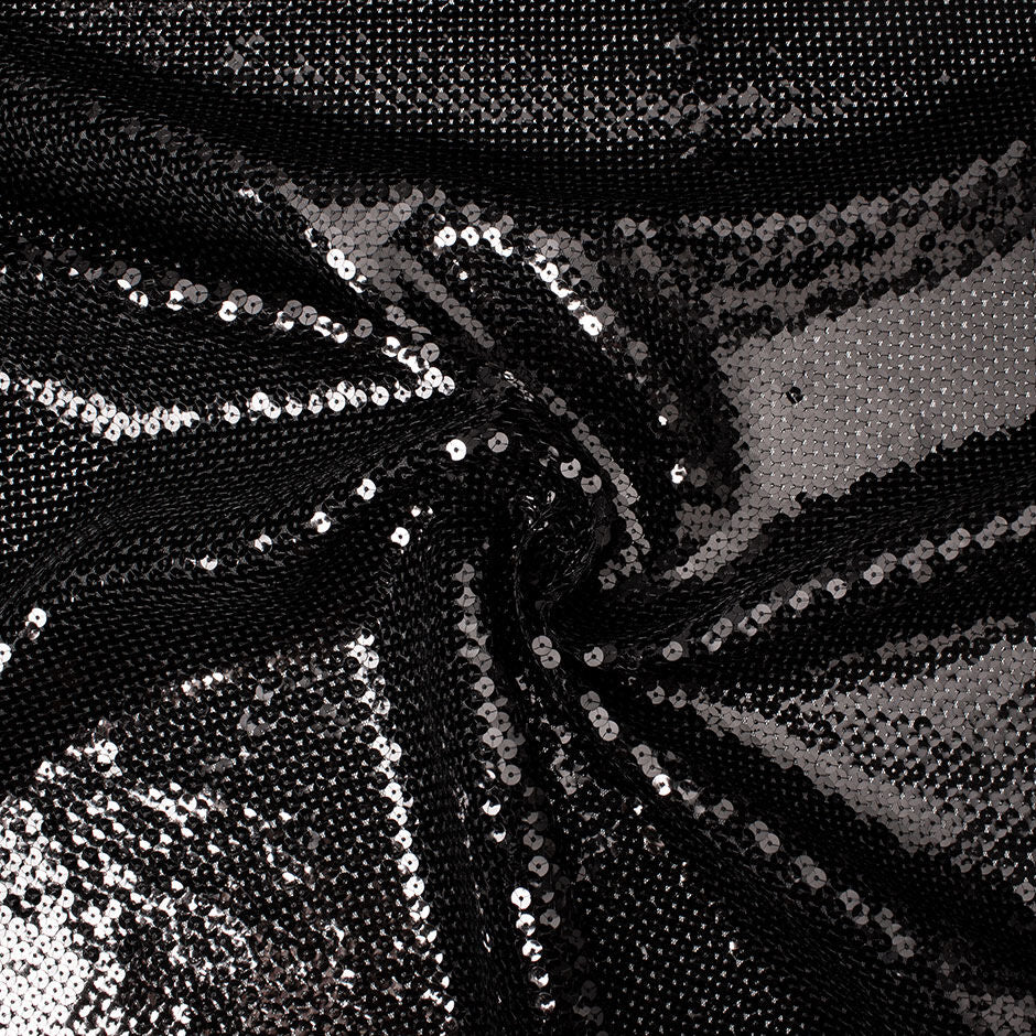 Black All-Over Sequinned Tulle (A 1.35m Piece)