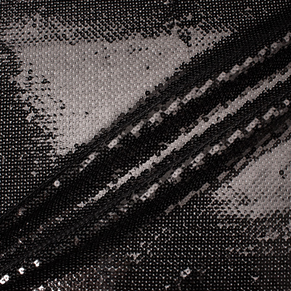 Black All-Over Sequinned Tulle (A 1.35m Piece)