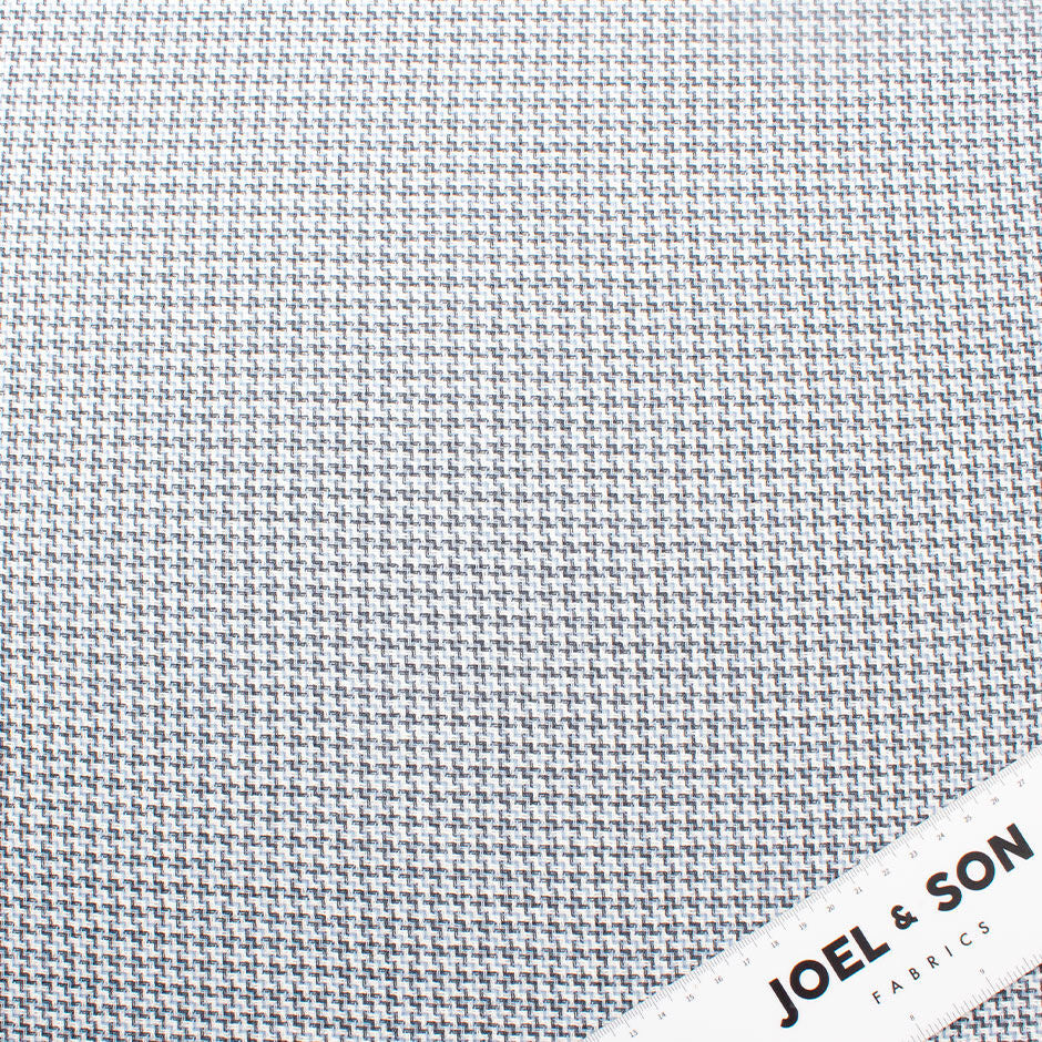 Blue, Grey & Ivory Woven Wool Blend Shirting