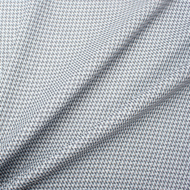 Blue, Grey & Ivory Woven Wool Blend Shirting