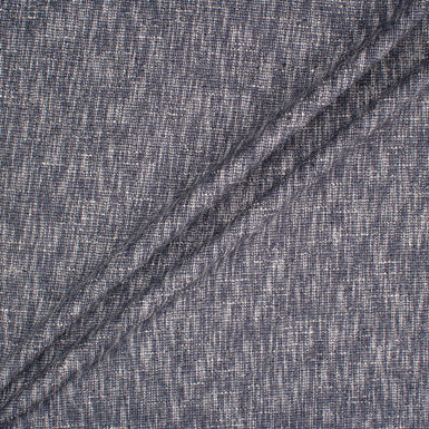 Blue Woven Medium Weight Pure Linen