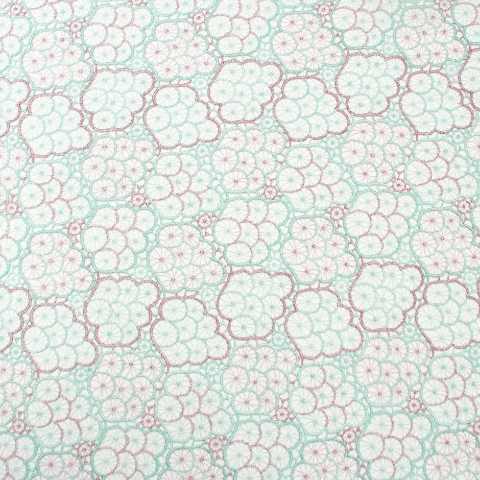 Mint & Antique Pink Delicate Guipure Lace