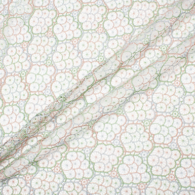 Green & Dusty Pink 'Spider Web' Guipure Lace