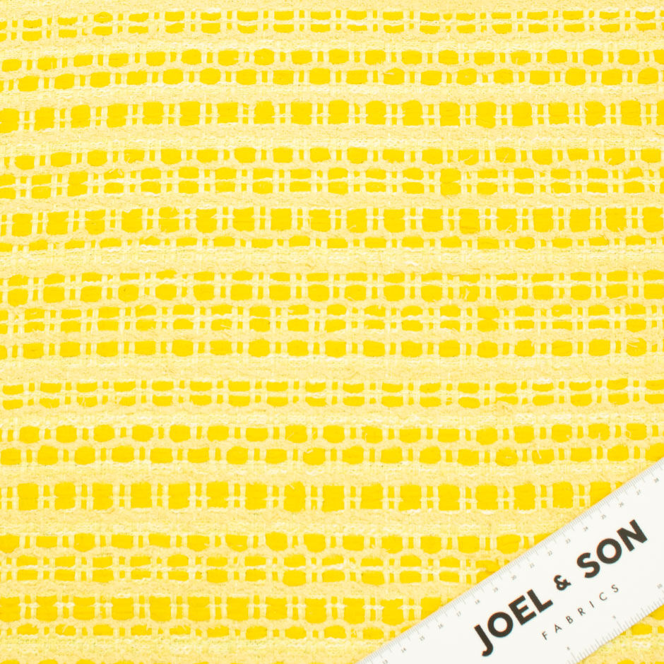 Yellow Floral Double-Sided Mixed Fibre Bouclé