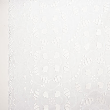 White Open Work Embroidered Pure Cotton