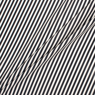 Monochrome Candy Striped Reversed Silk Satin