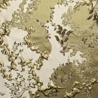 Two-Tone Gold Metallic Floral Cloqué
