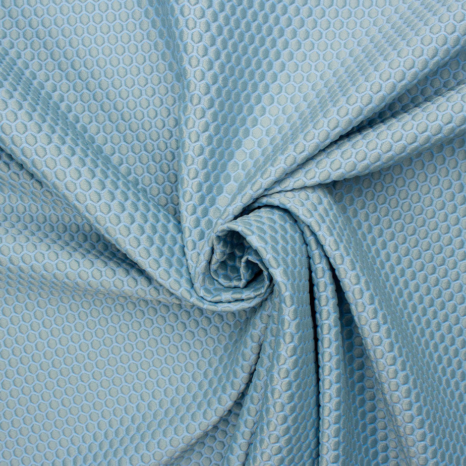 Dusty Blue Hexagonal Jacquard Microfibre