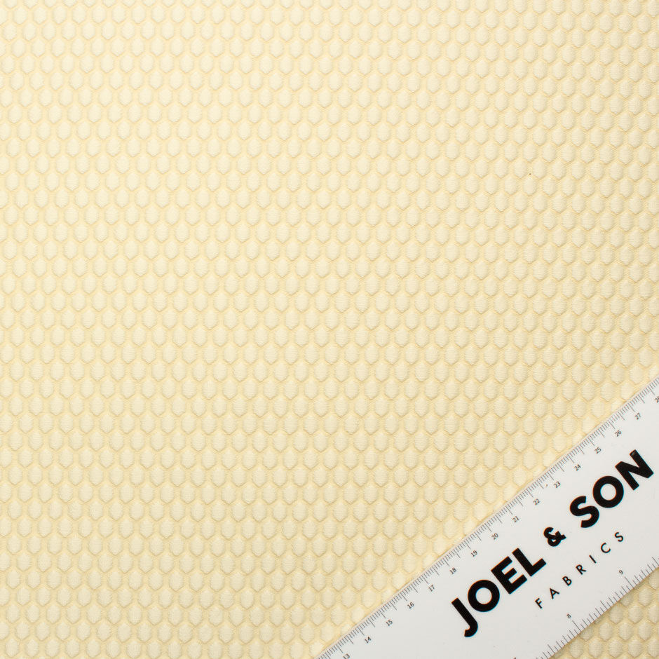 Vanilla Yellow Hexagon Jacquard Microfibre