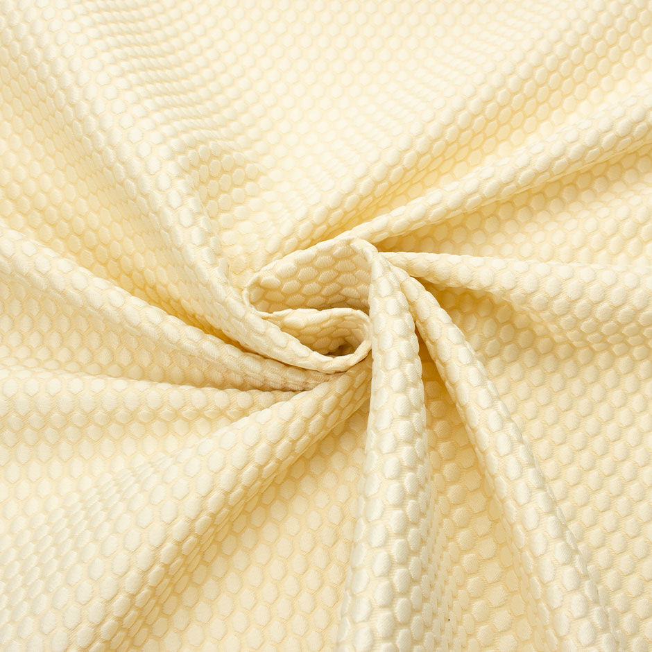Vanilla Yellow Hexagon Jacquard Microfibre